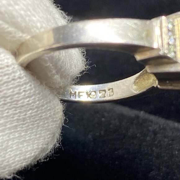 Sterling Silver 925 Ring w Blue Violet Gemstone – Tanzanite Look - Picture 3 of 12